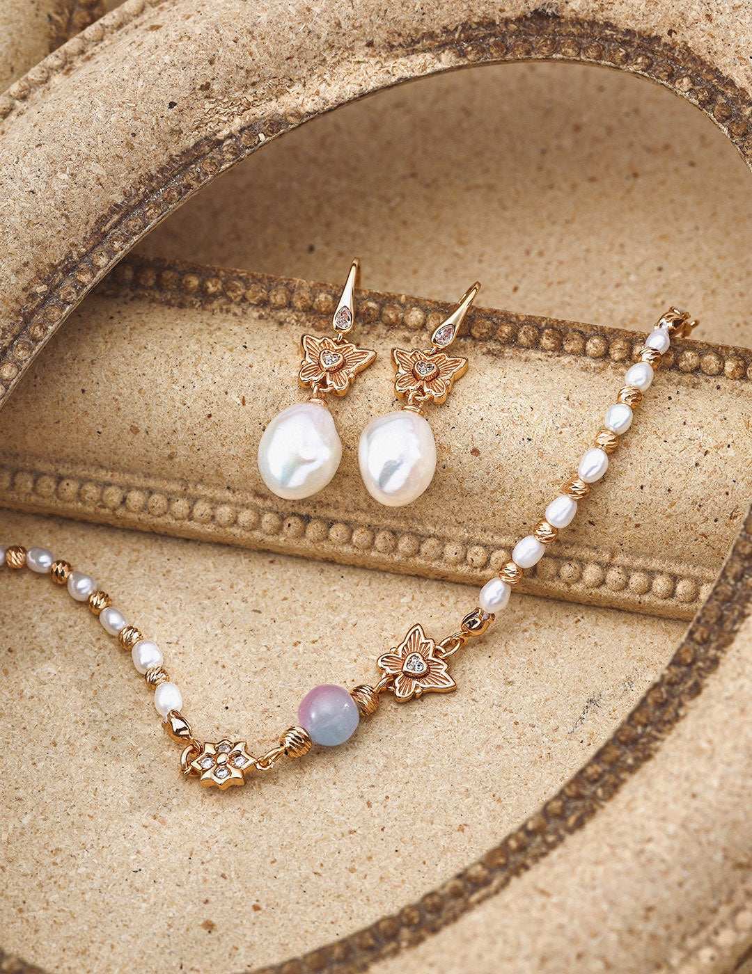 Dancing Butterfly & Starry Pearl Earrings in S925 Silver - TAMO Jewellery