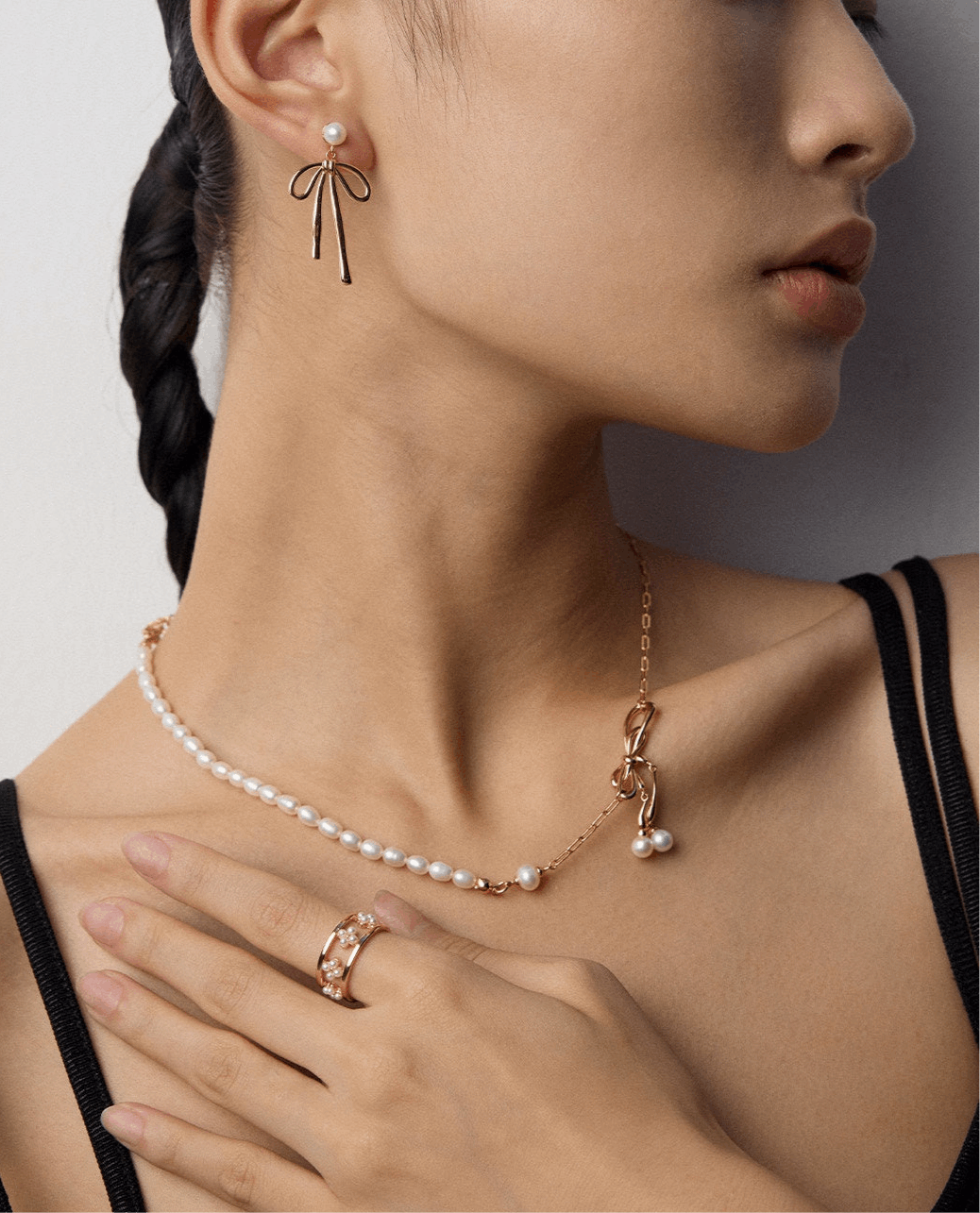 Vintage Romance|S925 Silver Bow Pearl Necklace - TAMO Jewellery
