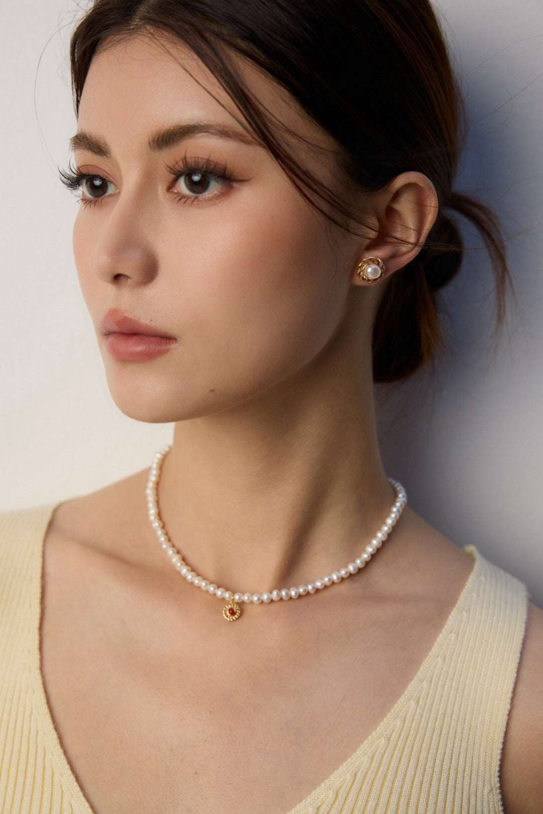 Classic collection|S925 Silver Woven Pearl Stud Earrings - TAMO Jewellery