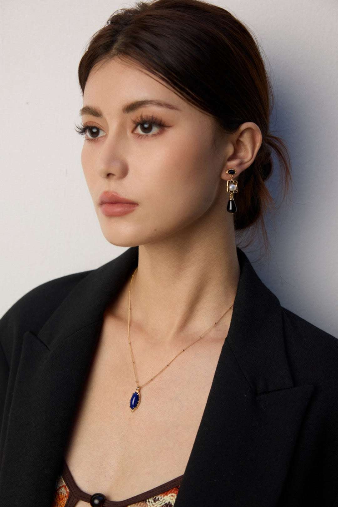 Eternal Contrast|S925 Silver Black Onyx & Natural Pearl Earrings - TAMO Jewellery