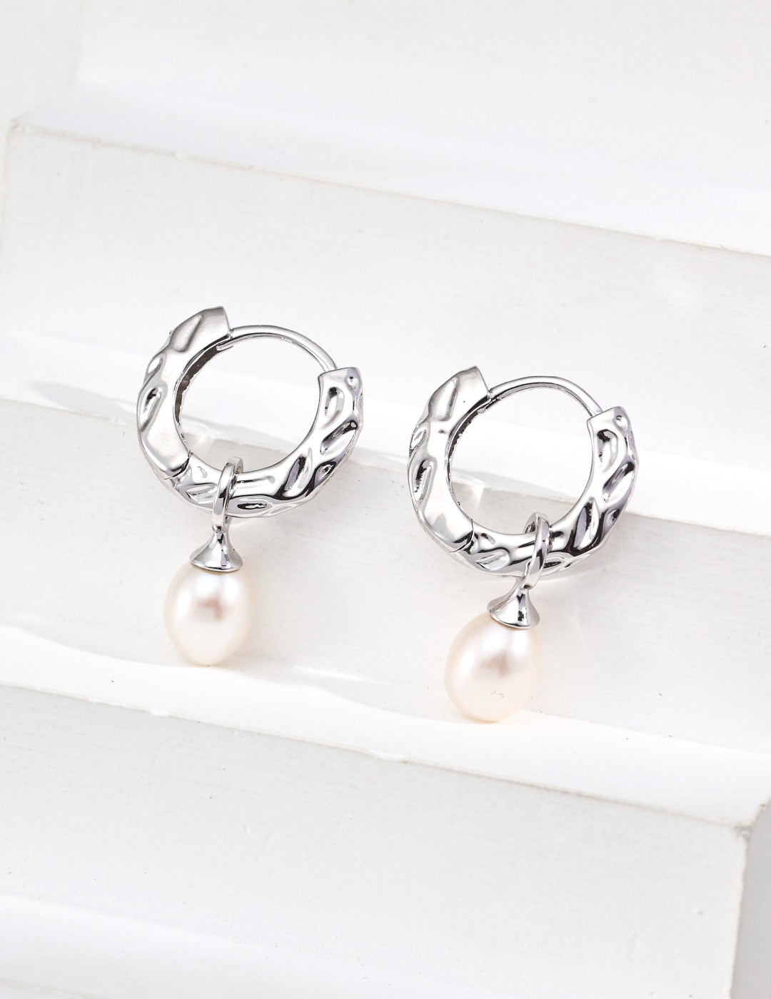 S925 Silver Woodgrain Pearl Earrings (Detachable Design) - TAMO Jewellery