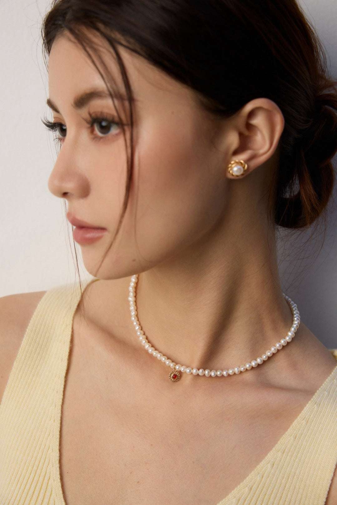 Classic collection|S925 Silver Woven Pearl Stud Earrings - TAMO Jewellery