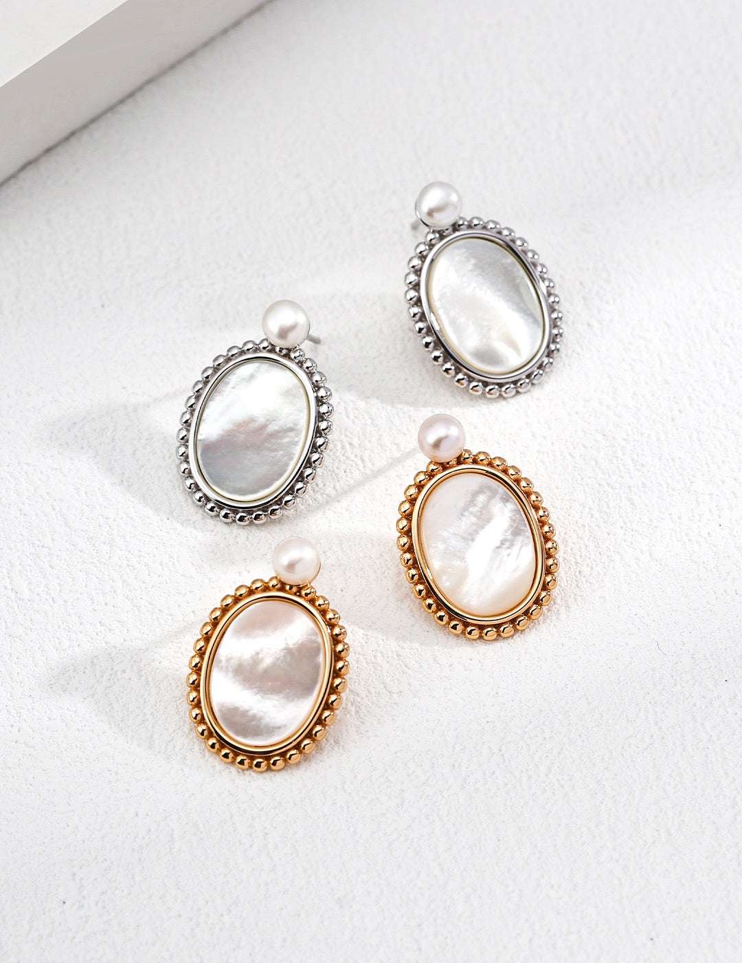 Vintage Romance|S925 Silver Pearl & Mother-of-Pearl Earrings - TAMO Jewellery