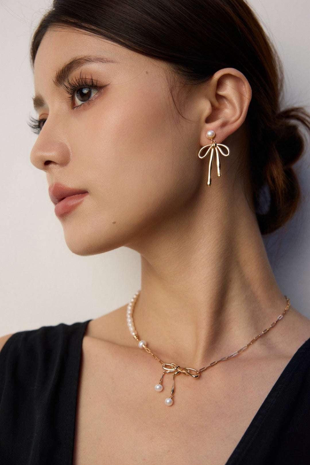 Vintage Romance|S925 Silver Bow Pearl Earrings - TAMO Jewellery