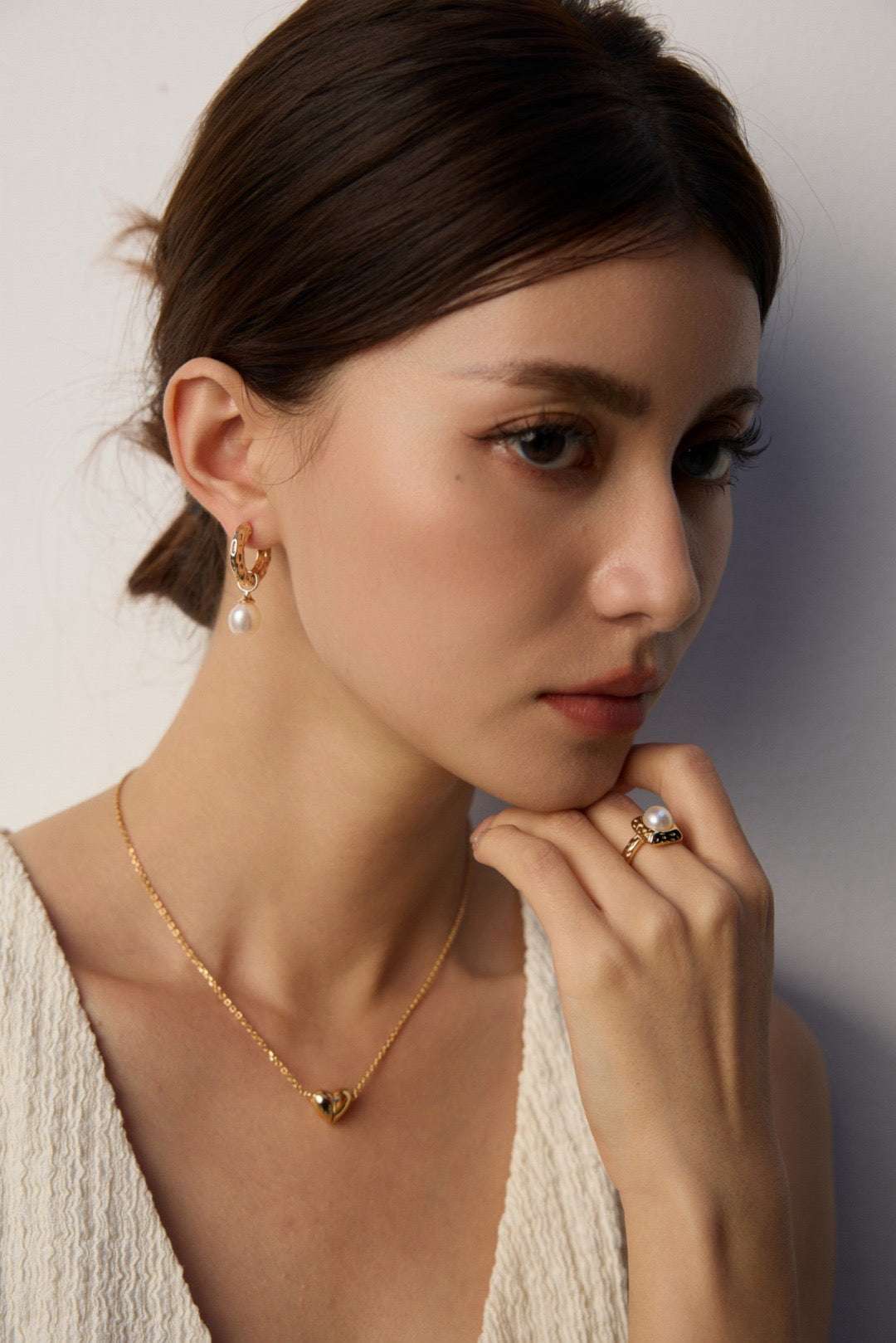 S925 Silver Woodgrain Pearl Earrings (Detachable Design) - TAMO Jewellery