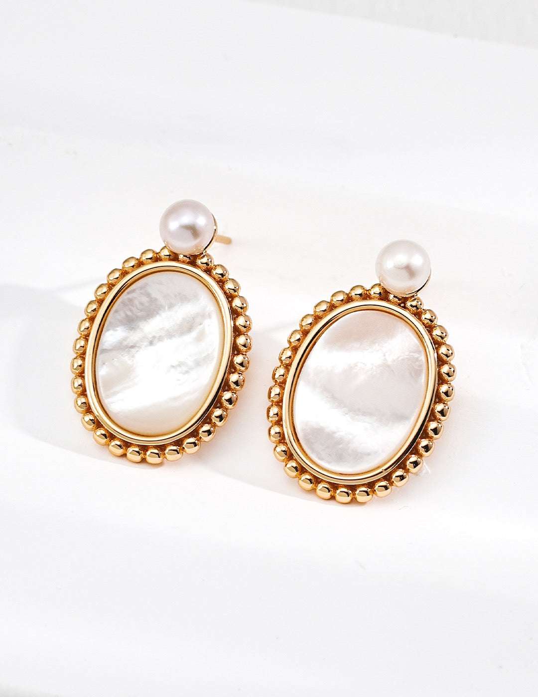 Vintage Romance|S925 Silver Pearl & Mother-of-Pearl Earrings - TAMO Jewellery