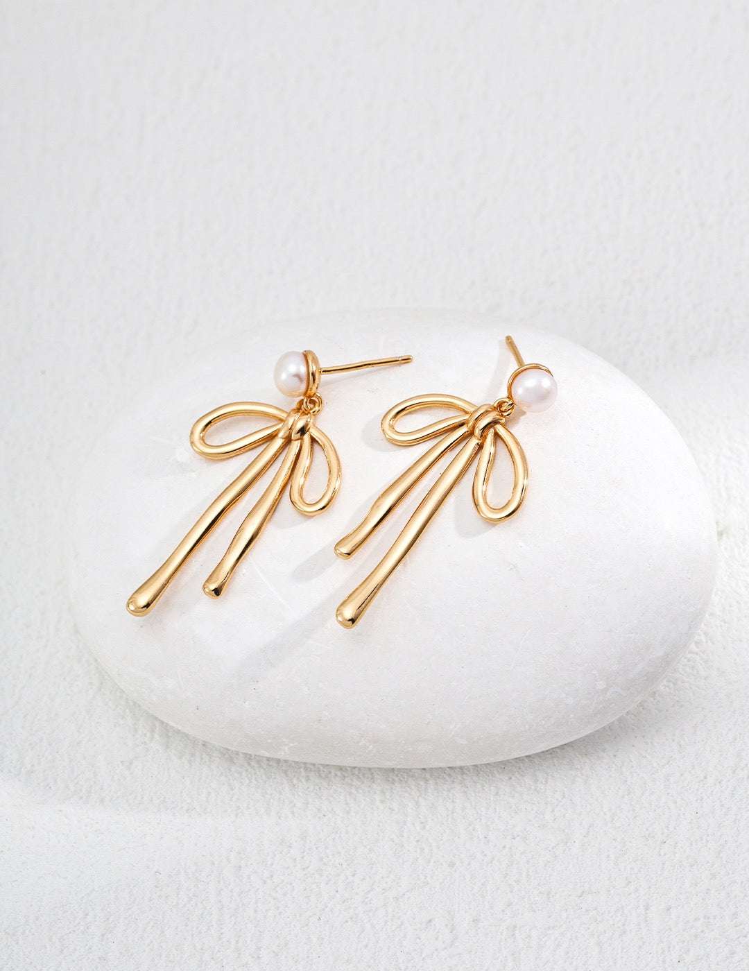 Vintage Romance|S925 Silver Bow Pearl Earrings - TAMO Jewellery