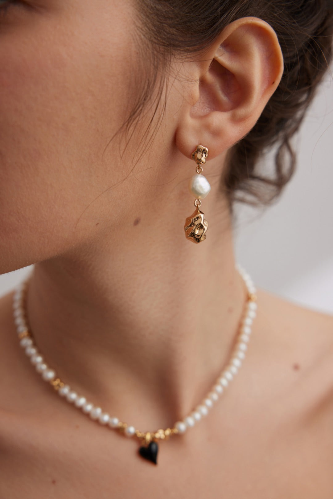 S925 Sterling Silver Natural Baroque Pearl Earrings (Approx. 4 cm)