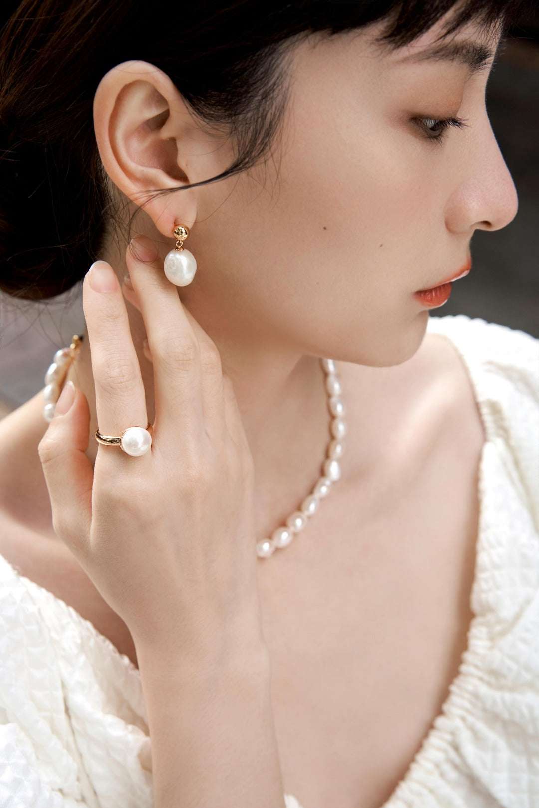 S925 Silver Adjustable Pearl Ring – Minimalist Elegant Design