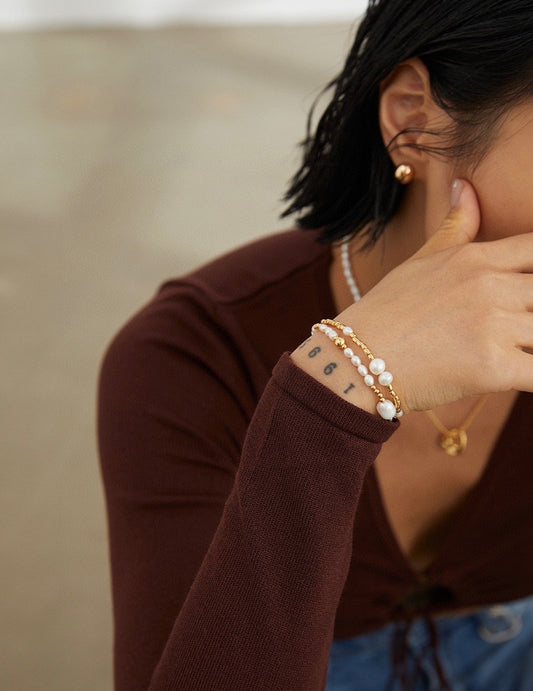 S925 Sterling Silver Pearl Bracelet (16 + 3 cm)