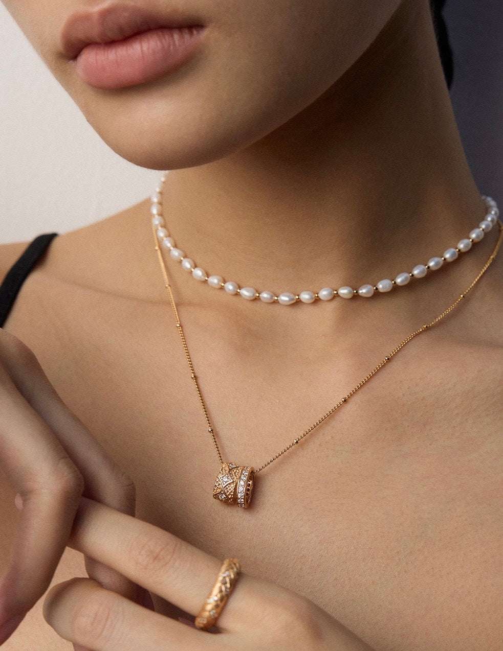 Vintage Zircon Pendant Necklace – 925 Sterling Silver, 18K Retro Gold