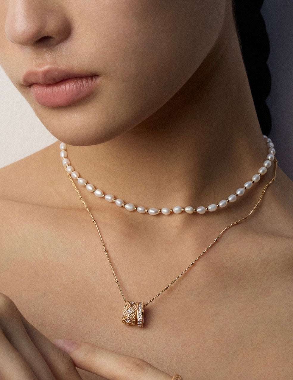 Vintage Zircon Pendant Necklace – 925 Sterling Silver, 18K Retro Gold