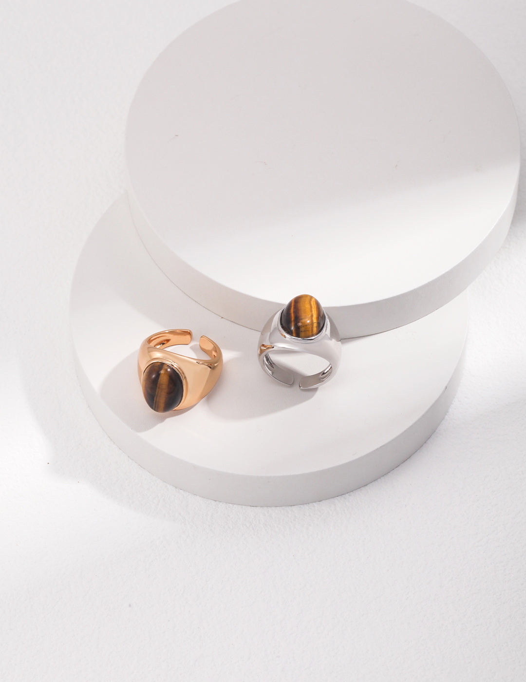 S925 Silver Tiger’s Eye Ring – Size 12–13 (Non-Adjustable)