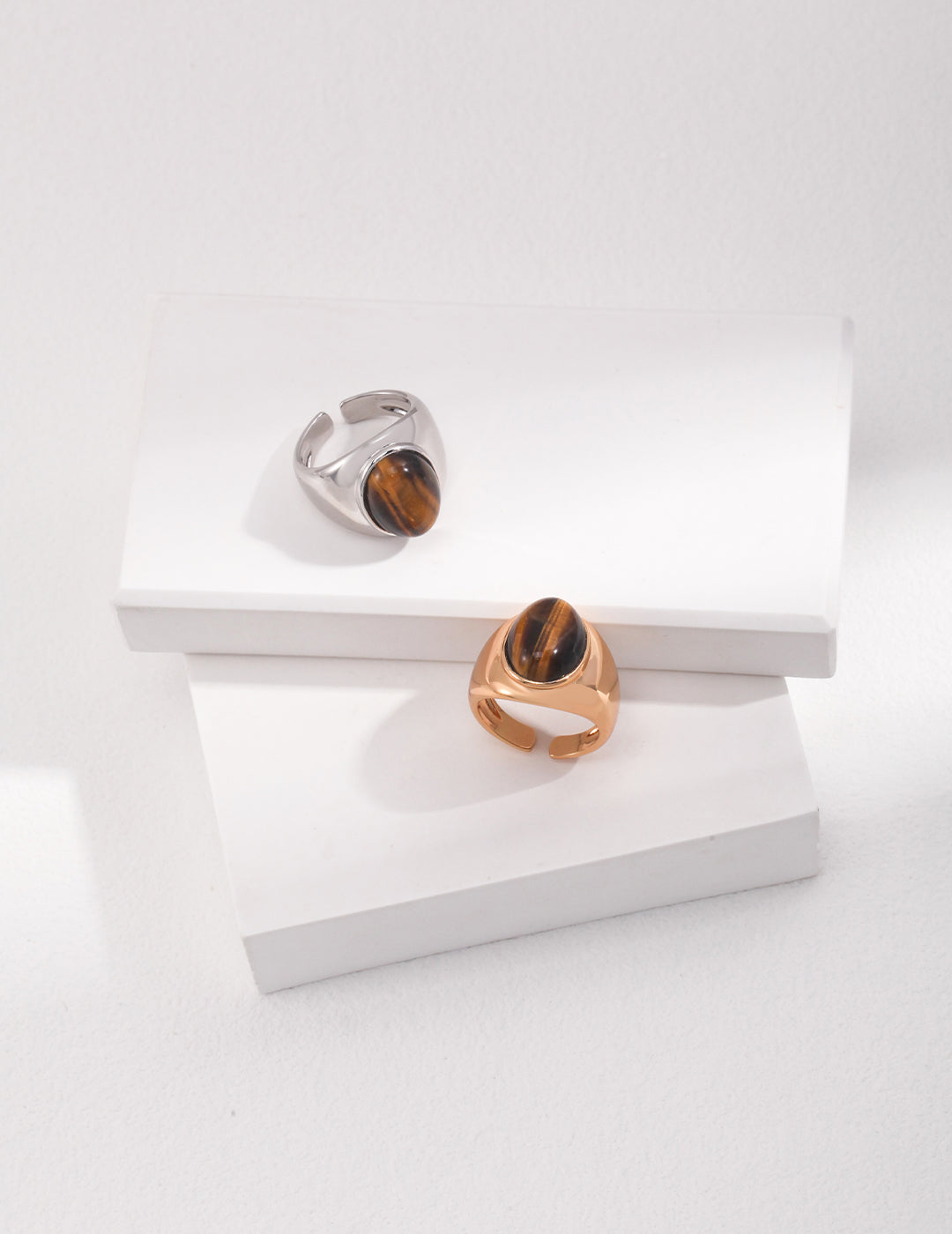 S925 Silver Tiger’s Eye Ring – Size 12–13 (Non-Adjustable)