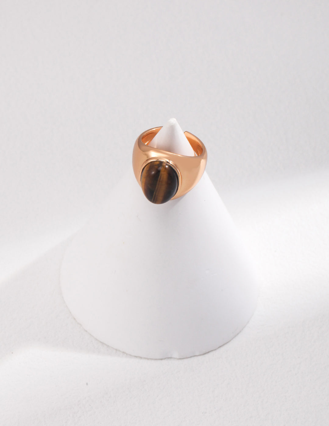 S925 Silver Tiger’s Eye Ring – Size 12–13 (Non-Adjustable)