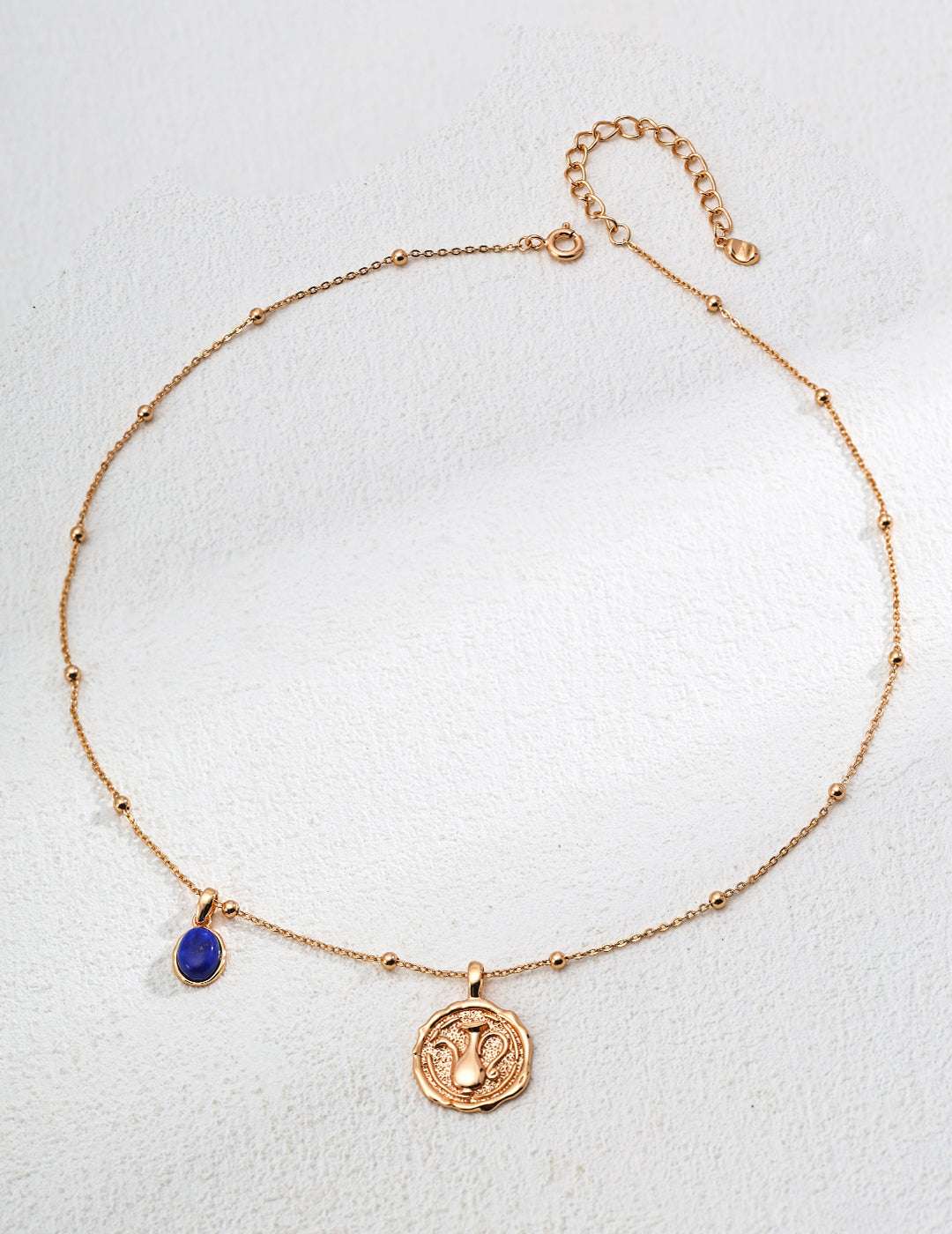 S925 Silver Pearl & Lapis Lazuli Jewelry Set – Earrings & Necklace with Optional Enamel Ring