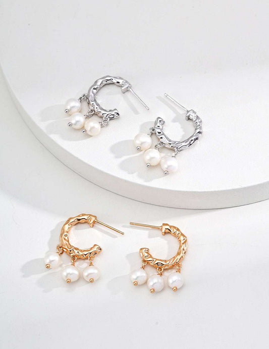 S925 Silver Pearl Tassel Earrings - TAMO Jewellery