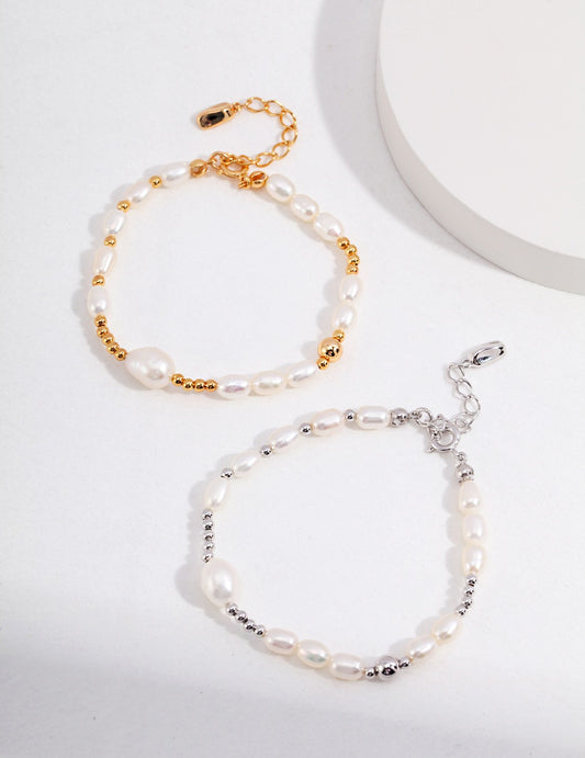 S925 Sterling Silver Pearl Bracelet (16 + 3 cm)