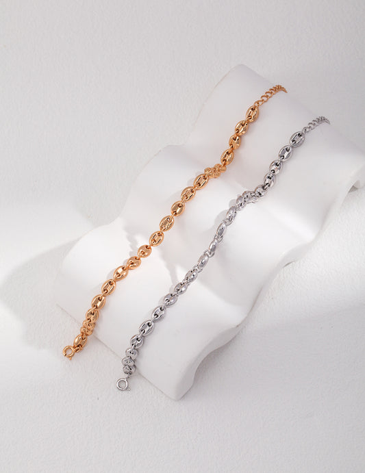 S925 Sterling Silver Minimalist Chain Bracelet (16 + 3 cm)