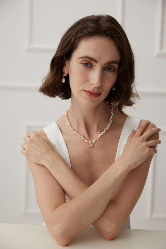 S925 Silver Camellia Pearl Pendant Necklace – Natural Freshwater Pearls, Adjustable 36+7cm